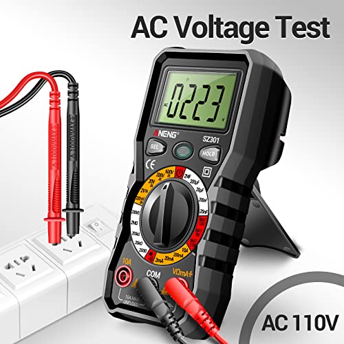Digital Multimeter with Case, DC AC Voltmeter, Ohm Volt Amp Meter Y79558