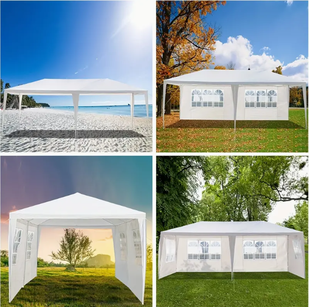 White Canopy Tent with 4 Removable Sidewalls Q706