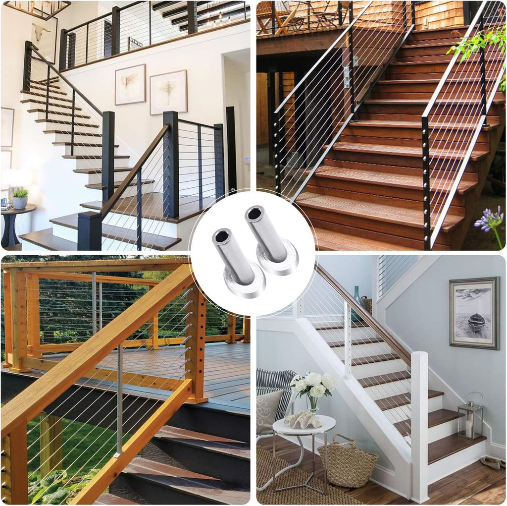 40 PCS 30 Degree Angle Cable Railing Corner Protector Sleeve for 5/32, 3/16 Wire Rope, T316 Stainless Steel K3905