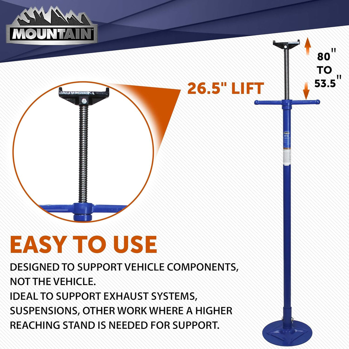 Utility Underhoist Stand and Vehicle Component Support Stand; Heavy Duty Steel, 1,500 Lb. Lift Capacity M650