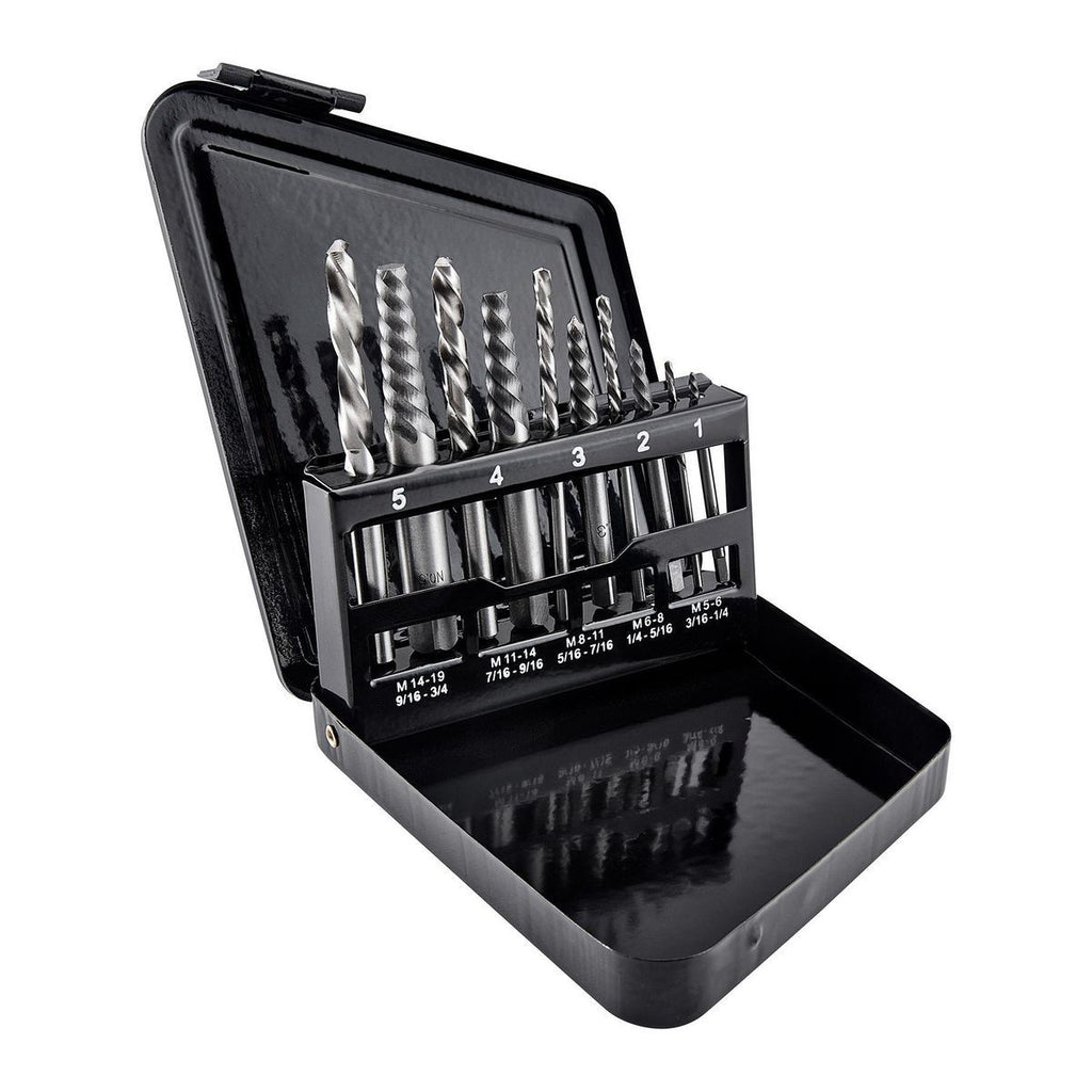 Screw Extractor and Left-Hand Drill Bit Combo Set, 10-Piece D493