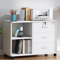 White 3 Drawer Rolling File Cabinet L325