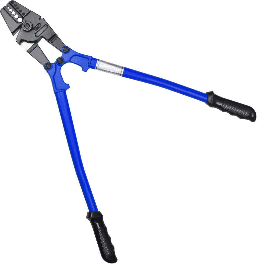 24 Inch Hand Crimping Cutting Tool, Wire Rope Crimping Tool, with 50pc Aluminum Stop Sleeves Oval Sleeves Pack of 2 L1773