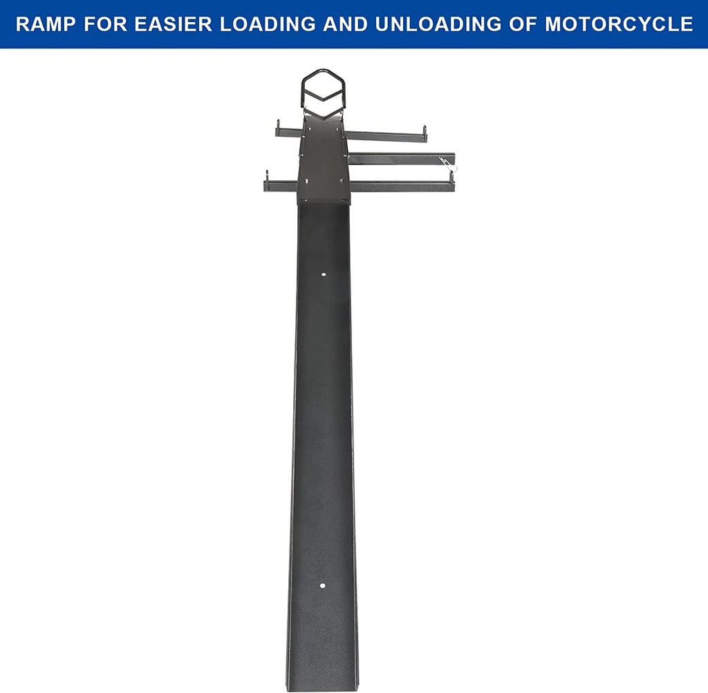 600LBS Steel Hitch Mount Motorcycle Carrier with Loading Ramp H1443