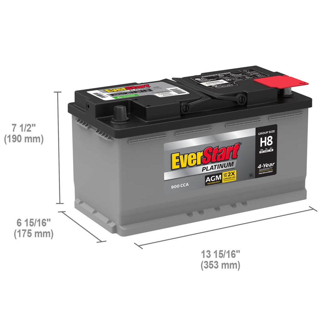 Platinum AGM Automotive Battery, Group Size H8 / LN5 / 49 12 Volt, 850 CCA 150 RC K4789