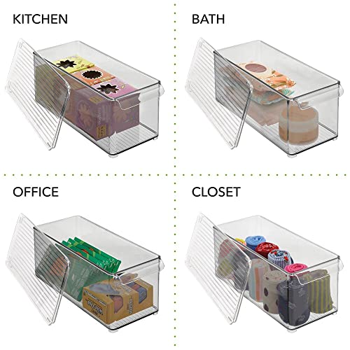 Clear Plastic 2 Pack Food Storage Container Bin with Lid I58764