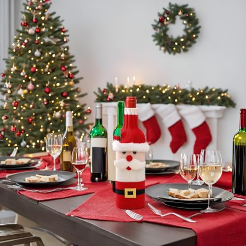 2pcs Christmas Sweater Wine Bottle Cover F951