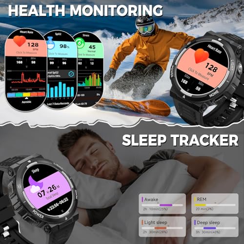 1.53” Rugged Smart Watch with LED Flashlight A85717