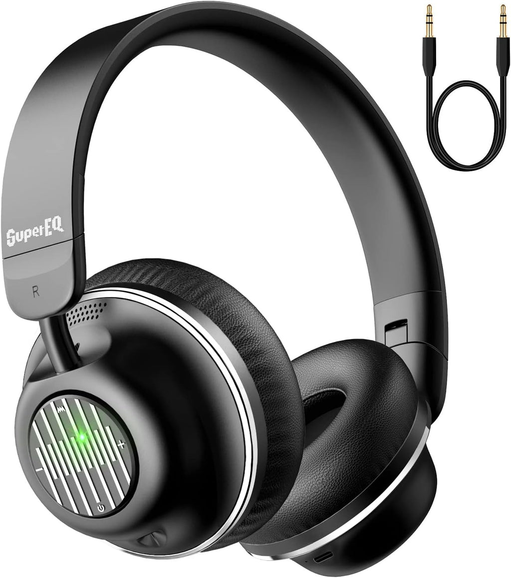 Orange Green Bluetooth Active Noise Cancelling Headphones D8378