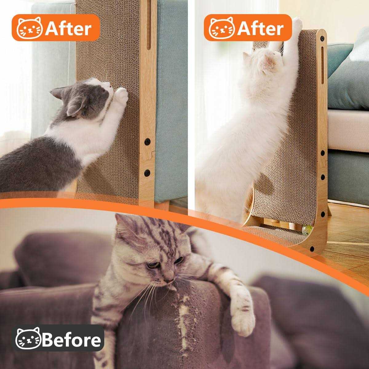 Cardboard Cat Scratcher with Ball Toy K7646