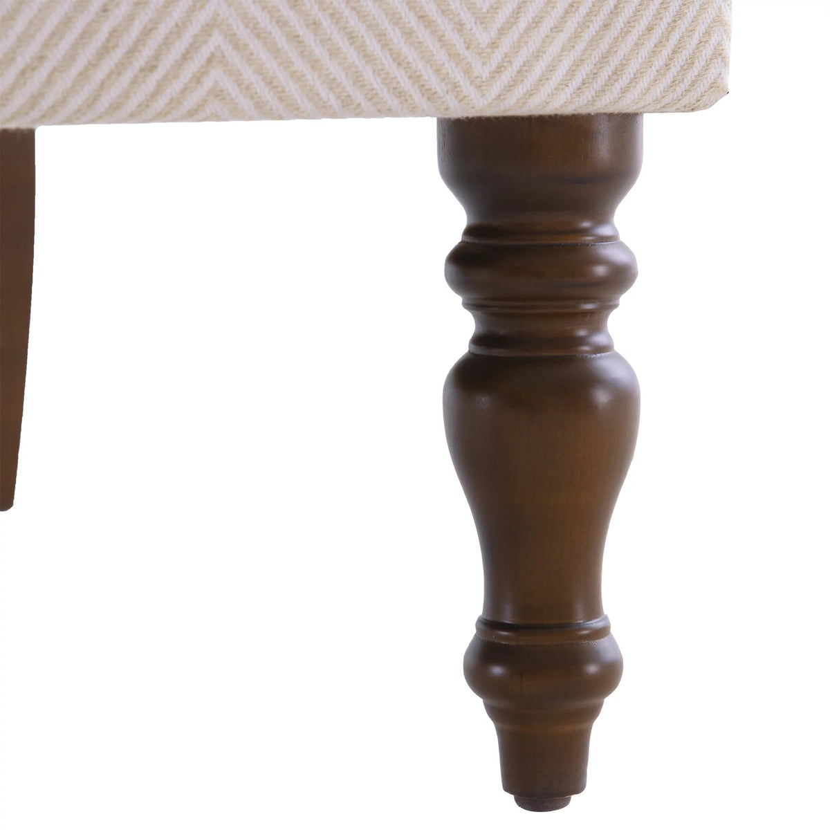 Tan Twill Upholstered Wingback Accent Chair with Solid Wood Legs M86302