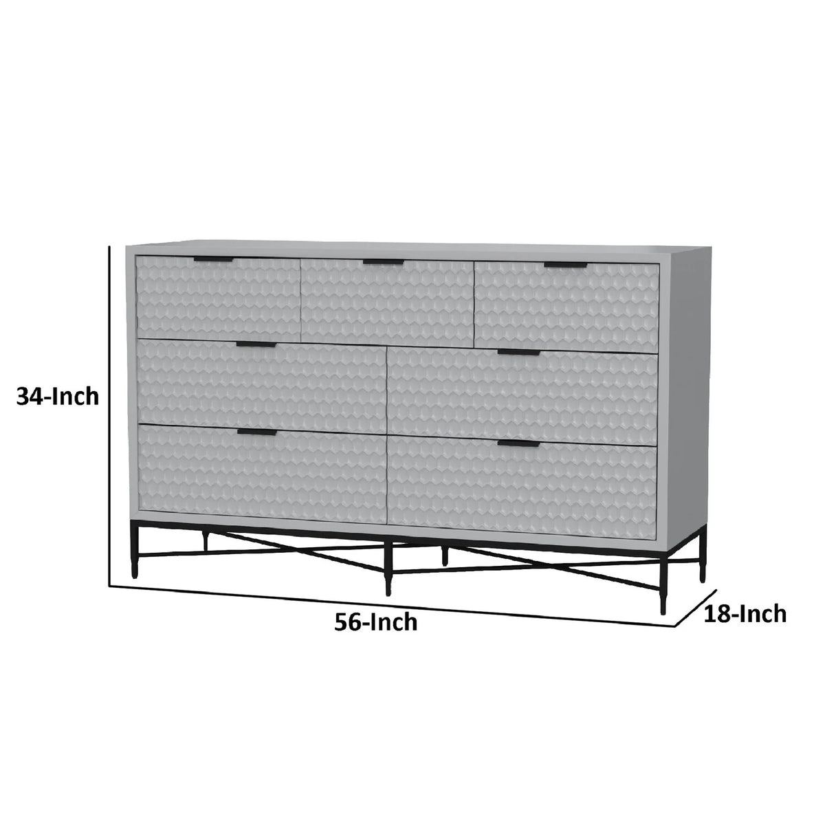 7 Drawer Mahogany Wood Dresser V76294