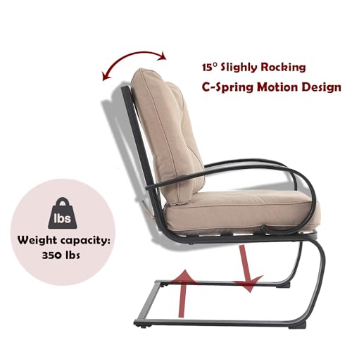 Red Patio Bistro Chairs with Removable Cushion Seat, Metal Frame B949