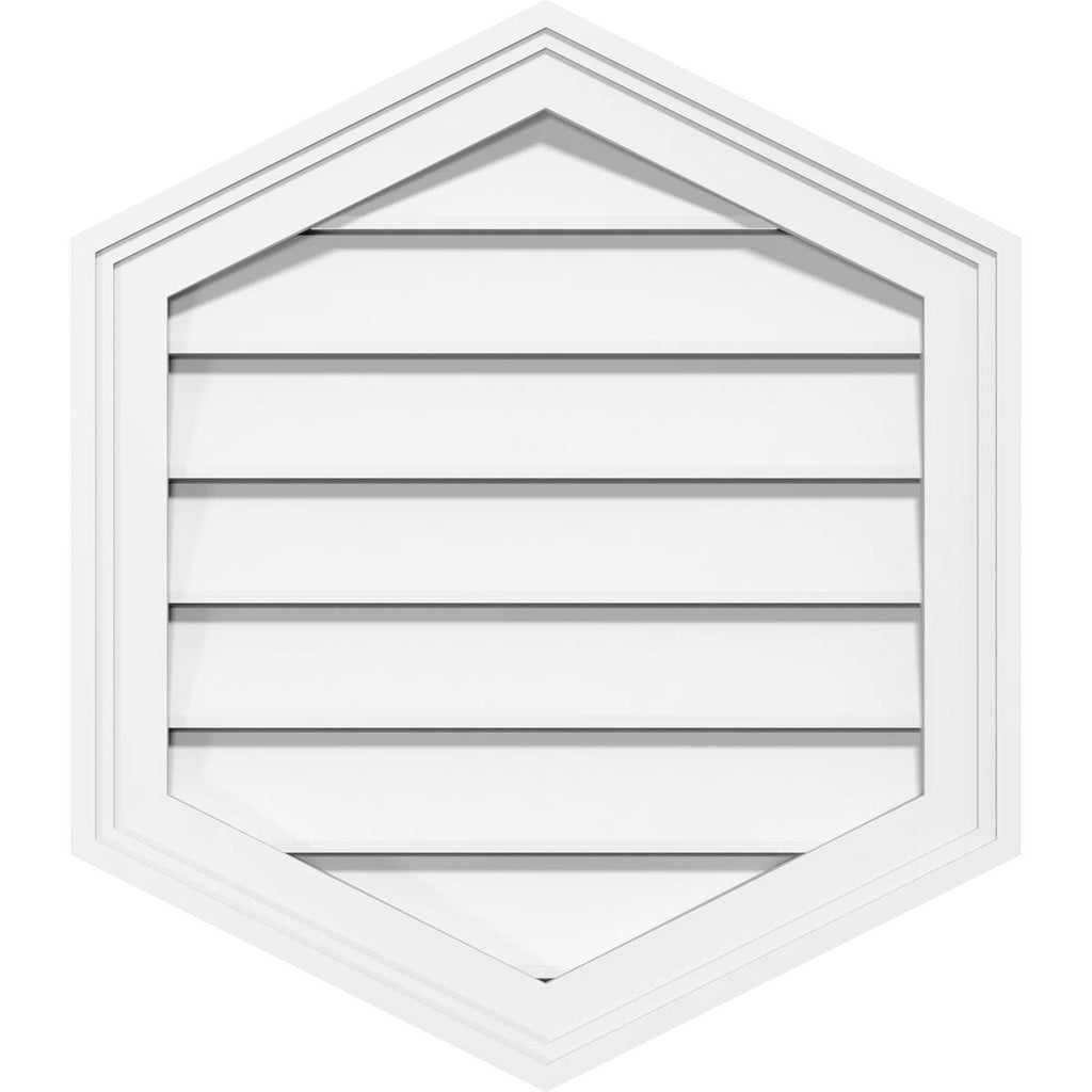24x22W x 36x22H Vertical Peaked Surface Mount PVC Gable Vent D657188