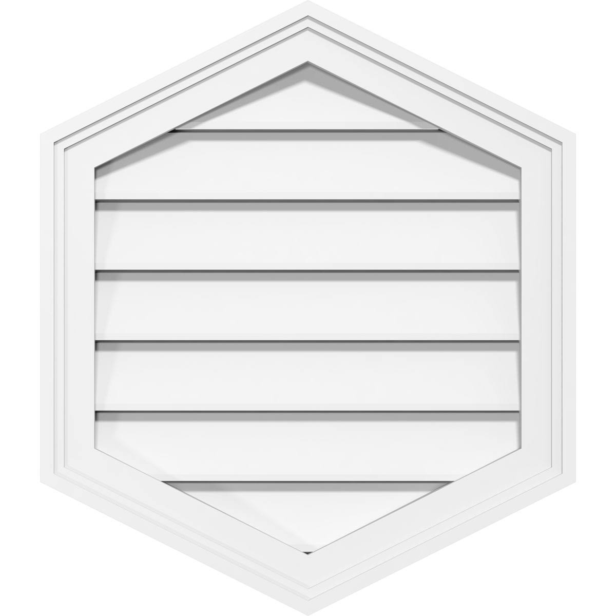 24x22W x 36x22H Vertical Peaked Surface Mount PVC Gable Vent D657188