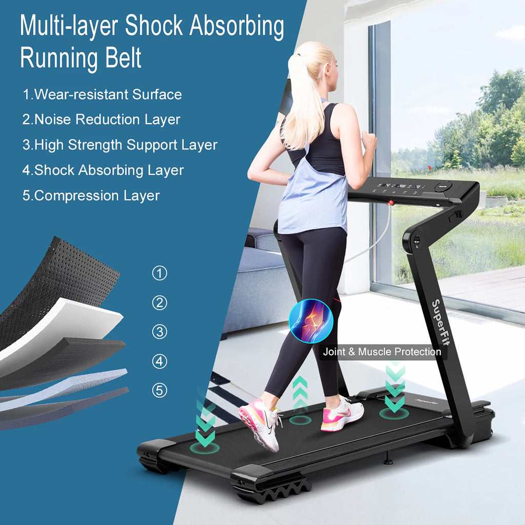 Foldable Electric Treadmill with Bluetooth Black G742152