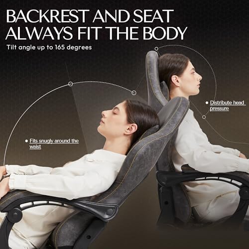 Black Big and Tall Ergonomic Gaming Chair with Footrest and Massage Lumbar Support L23064