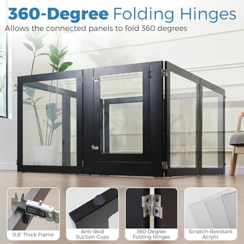 White 6 Panel Acrylic Dog Playpen with Door Z739