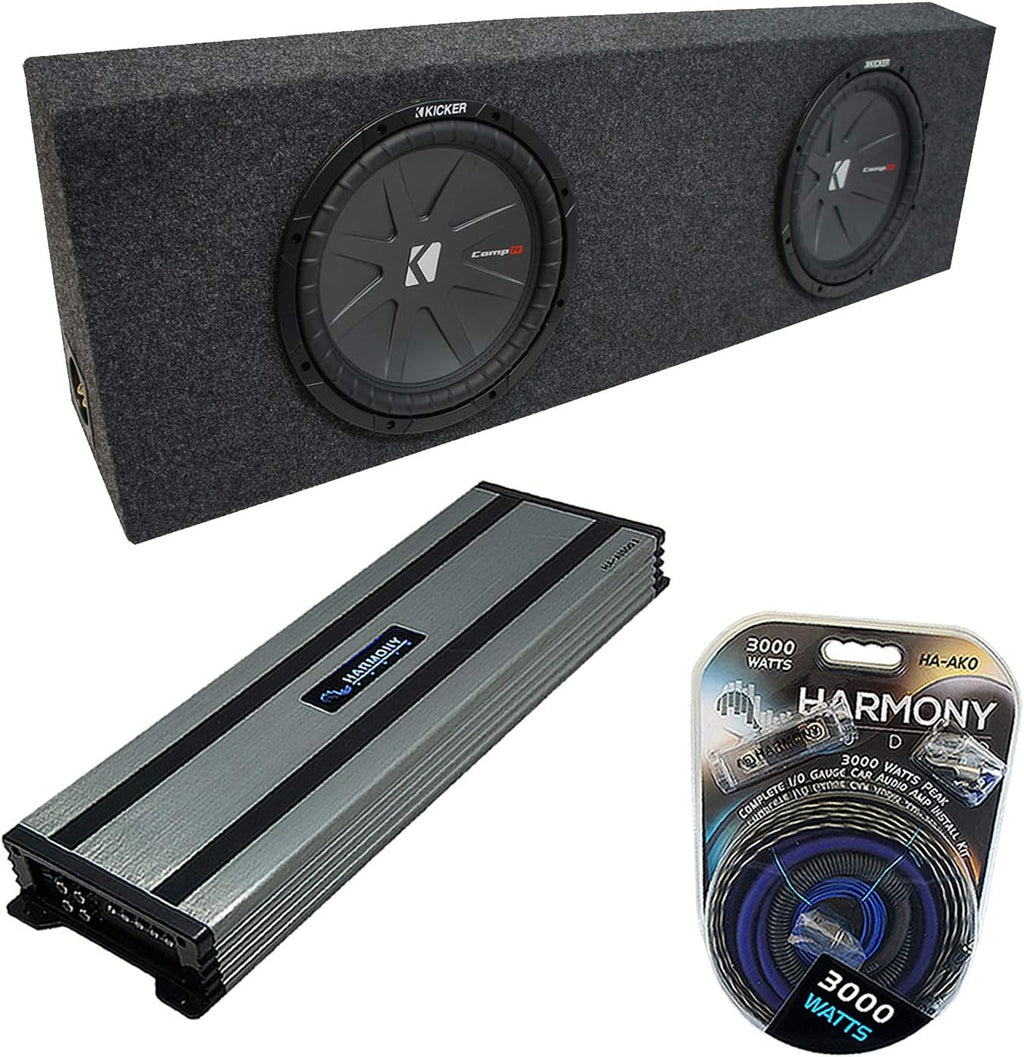 Dual 10 Sub Box Enclosure & Amp C423