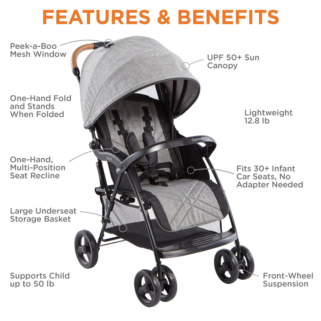 Lightweight Compact Travel Stroller Gray V494676