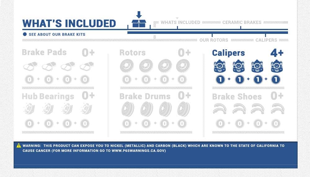 Front + Rear Semi-Loaded Caliper Assembly Set Kit I775
