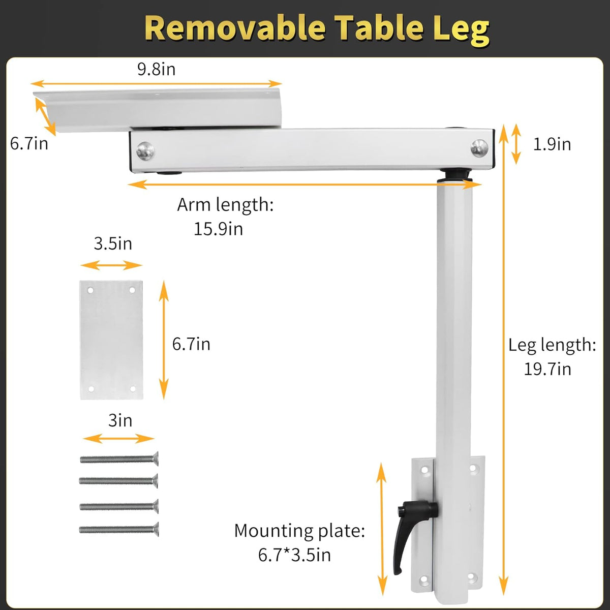 Removable 360 Degree Rotation Aluminum Alloy Height Adjustable Table Leg Bracket C487
