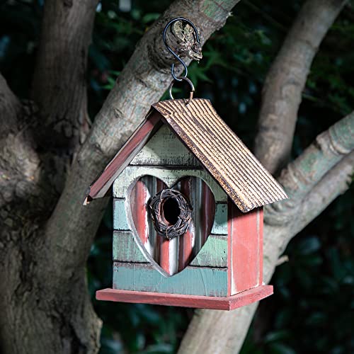 Hanging Bird House Distressed Wooden Birdhouse U568985