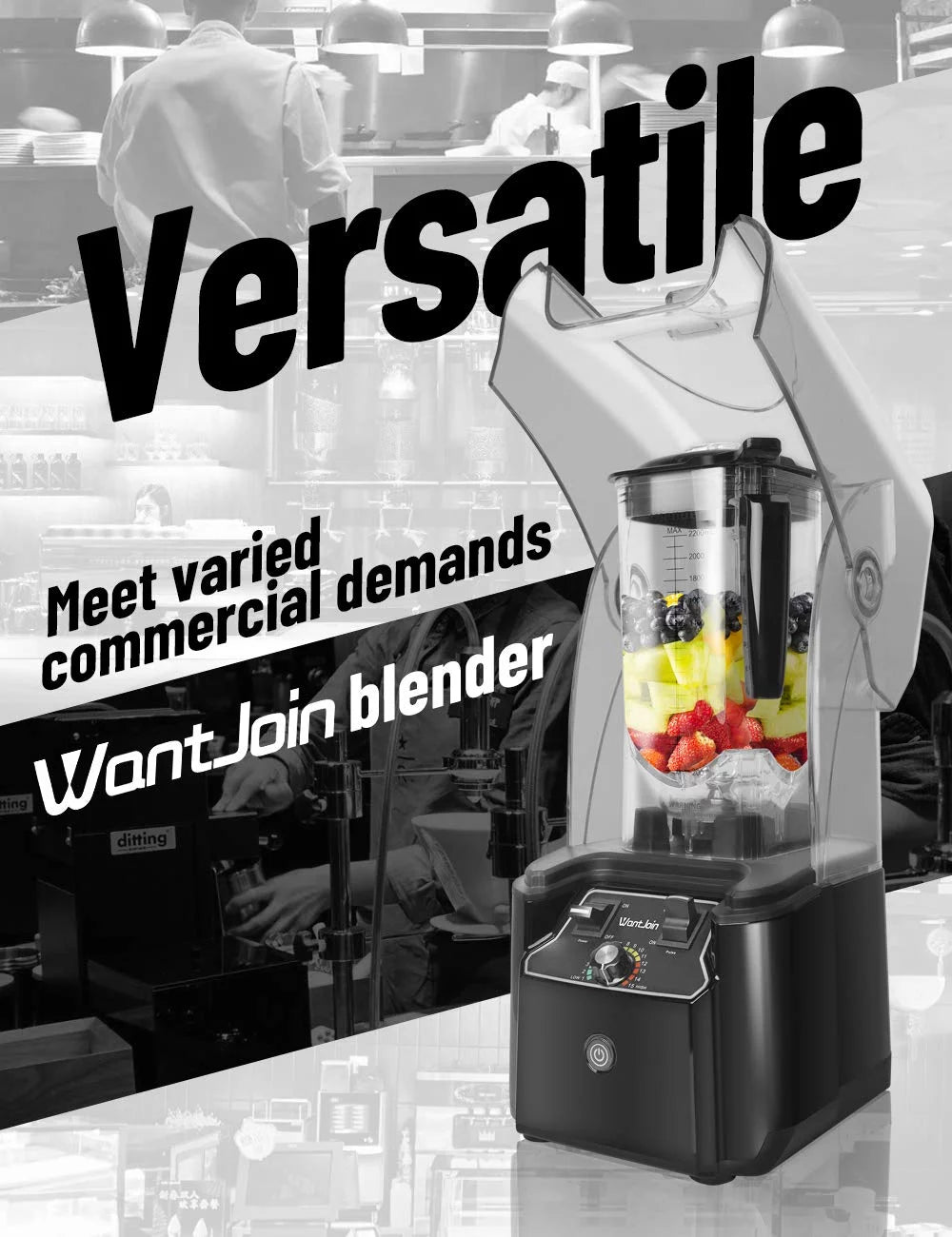 2200W Quiet Shield Black Blender with Sound Enclosure H319