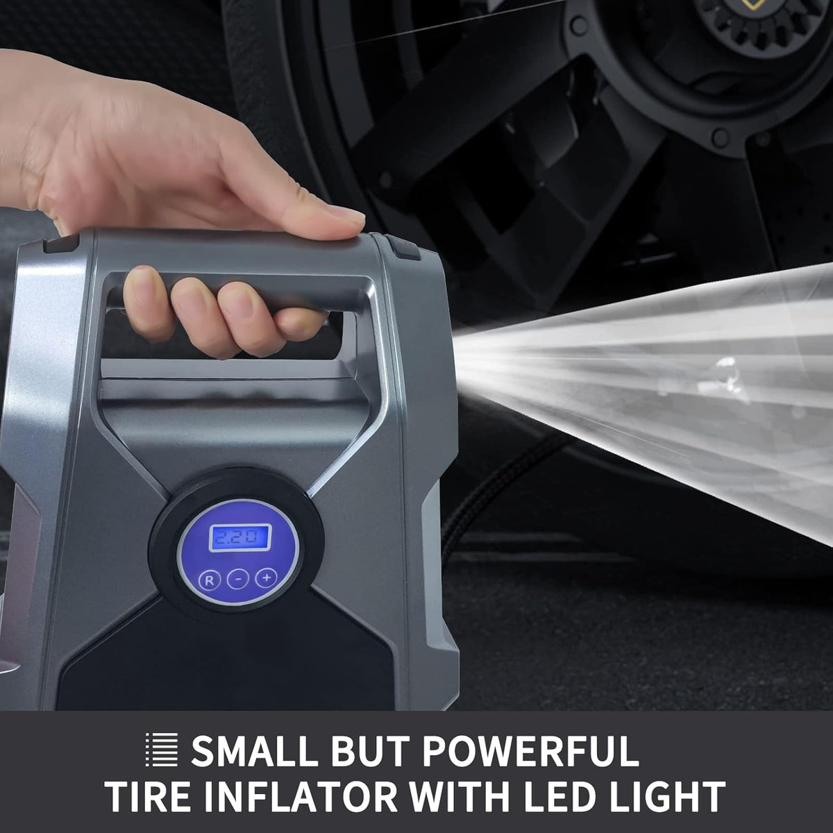 150PSI DC 12V Digital Tire Inflator Air Compressor with LCD Display and LED Light H4291