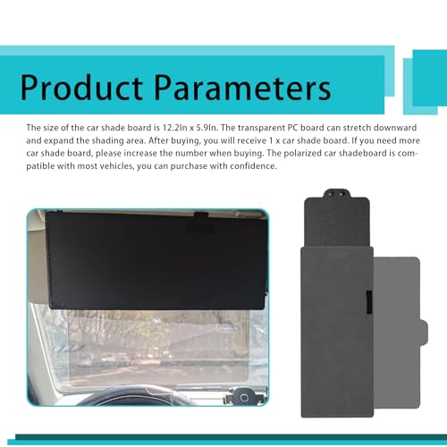 12.2" x 5.9" Retractable Car Sun Visor A172075