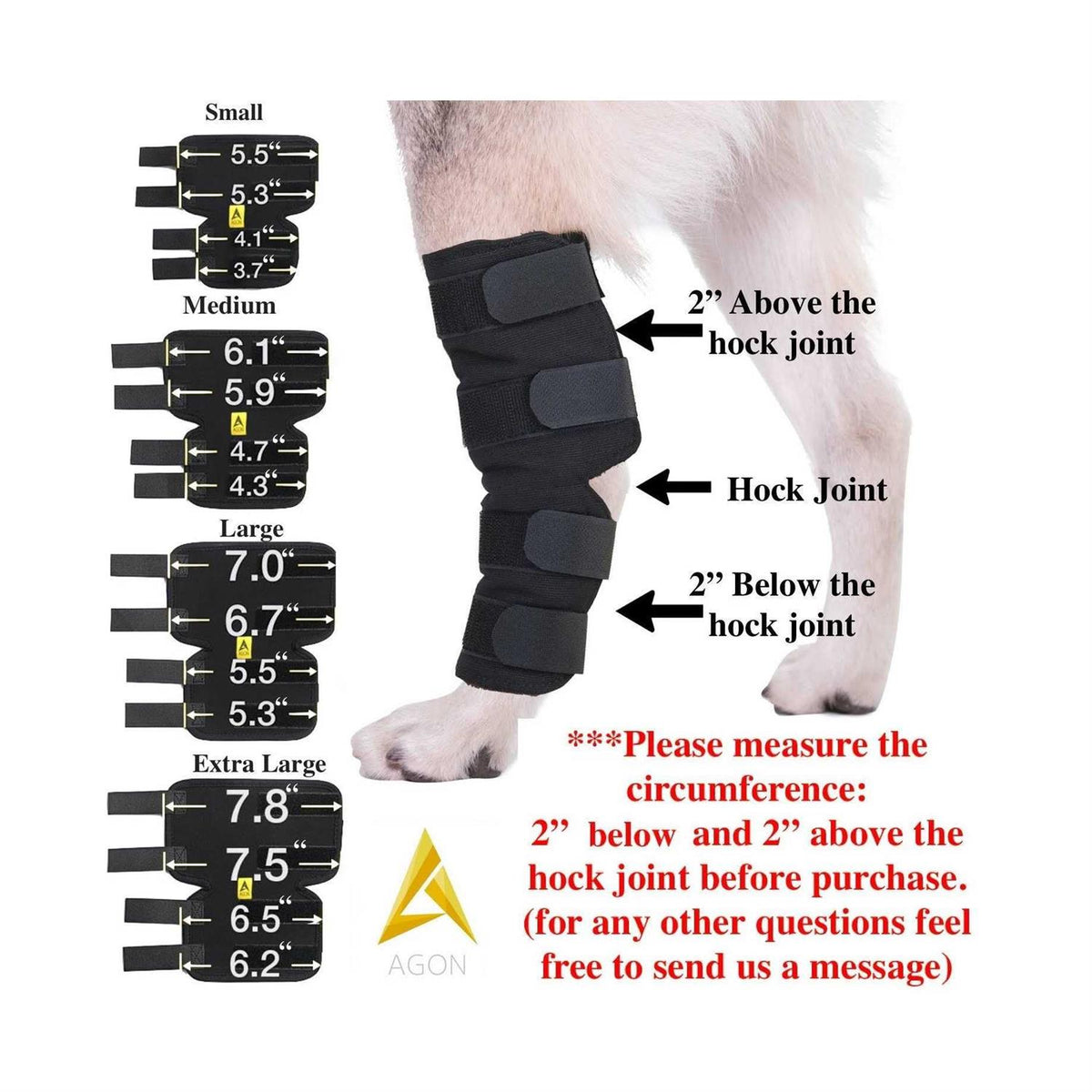 Dog Hock Brace Rear Leg Joint Wrap I17013