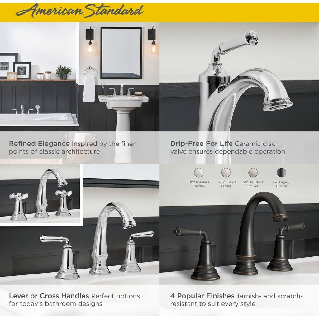 Brushed Nickel Widespread Bathroom Faucet with Pop-Up Drain N1626