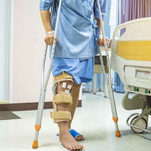 Aluminum Adjustable Lightweight Walking Crutch, 1-Pair, Medium F4764
