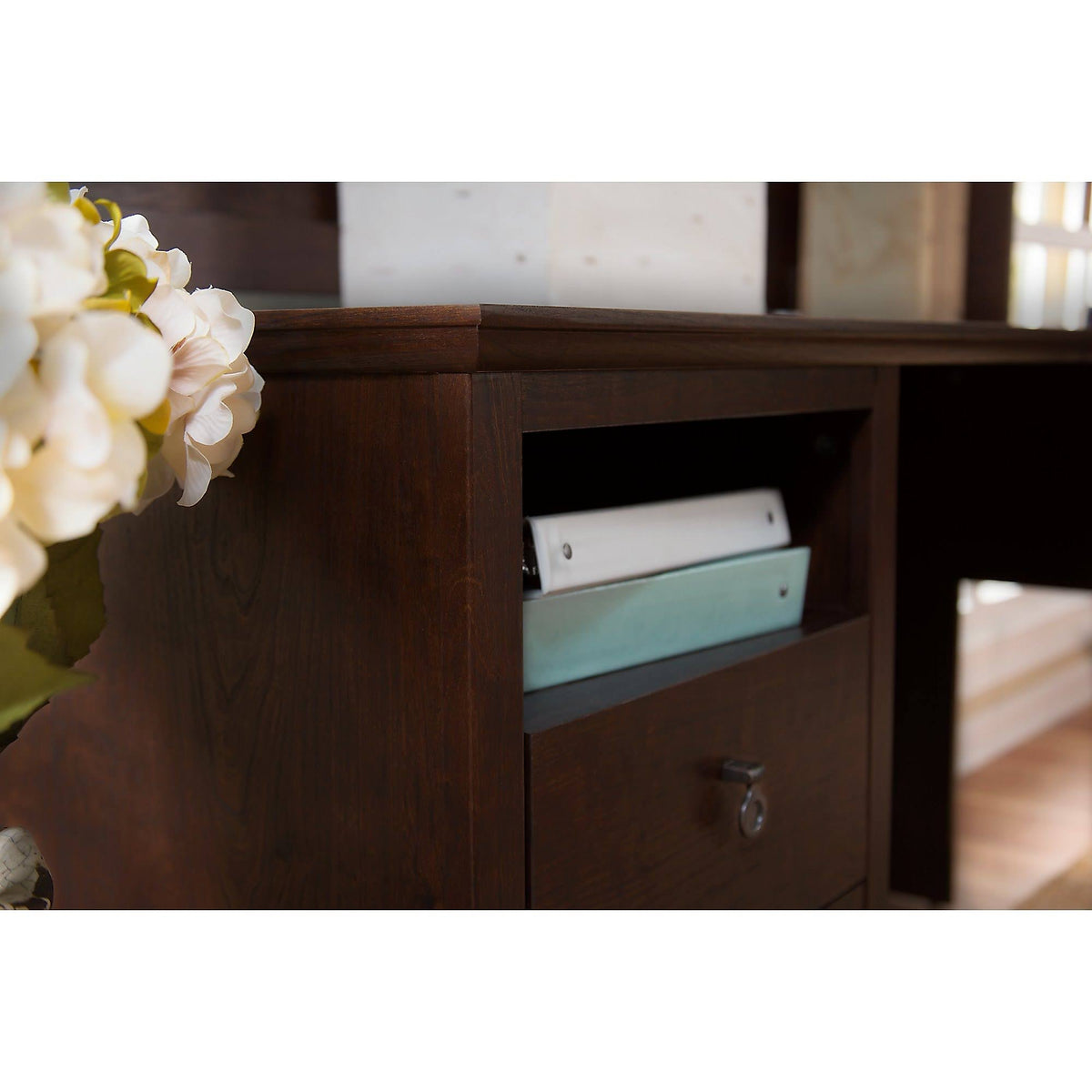 L Shaped Desk with Lateral File Cabinet F822