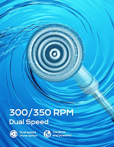 Cordless Electric Spin Scrubber with 2 Adjustable Speeds and 4 Replaceable Heads W52601