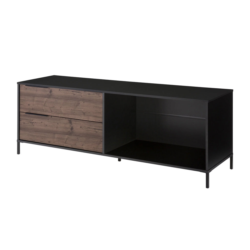60 Inch Wood and Metal TV Stand with 2 Drawers E784