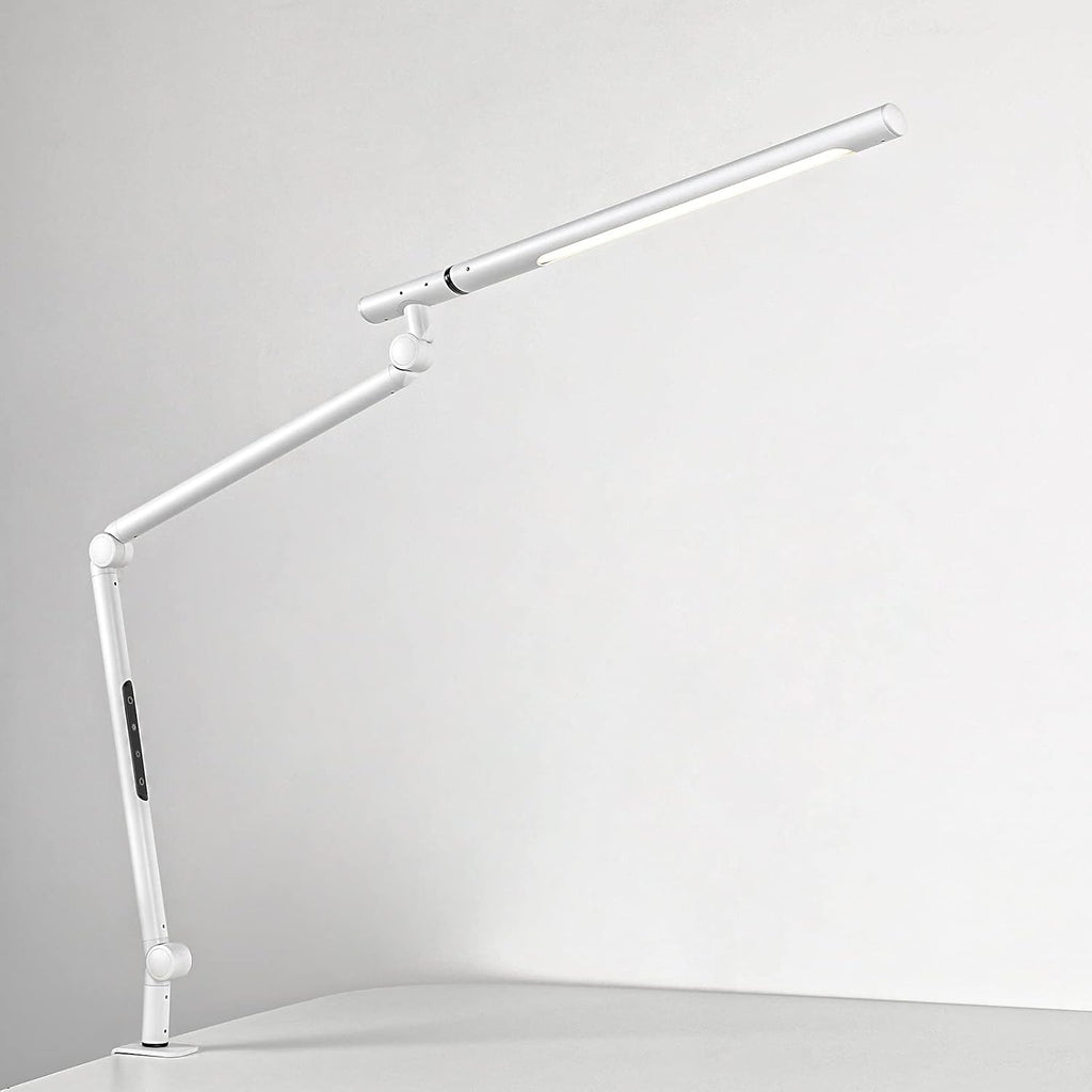White 12W Swing Arm Desk Lamp with Clamp I420