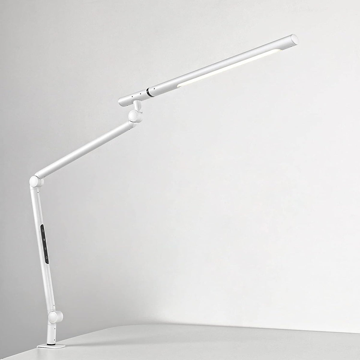 White 12W Swing Arm Desk Lamp with Clamp I420