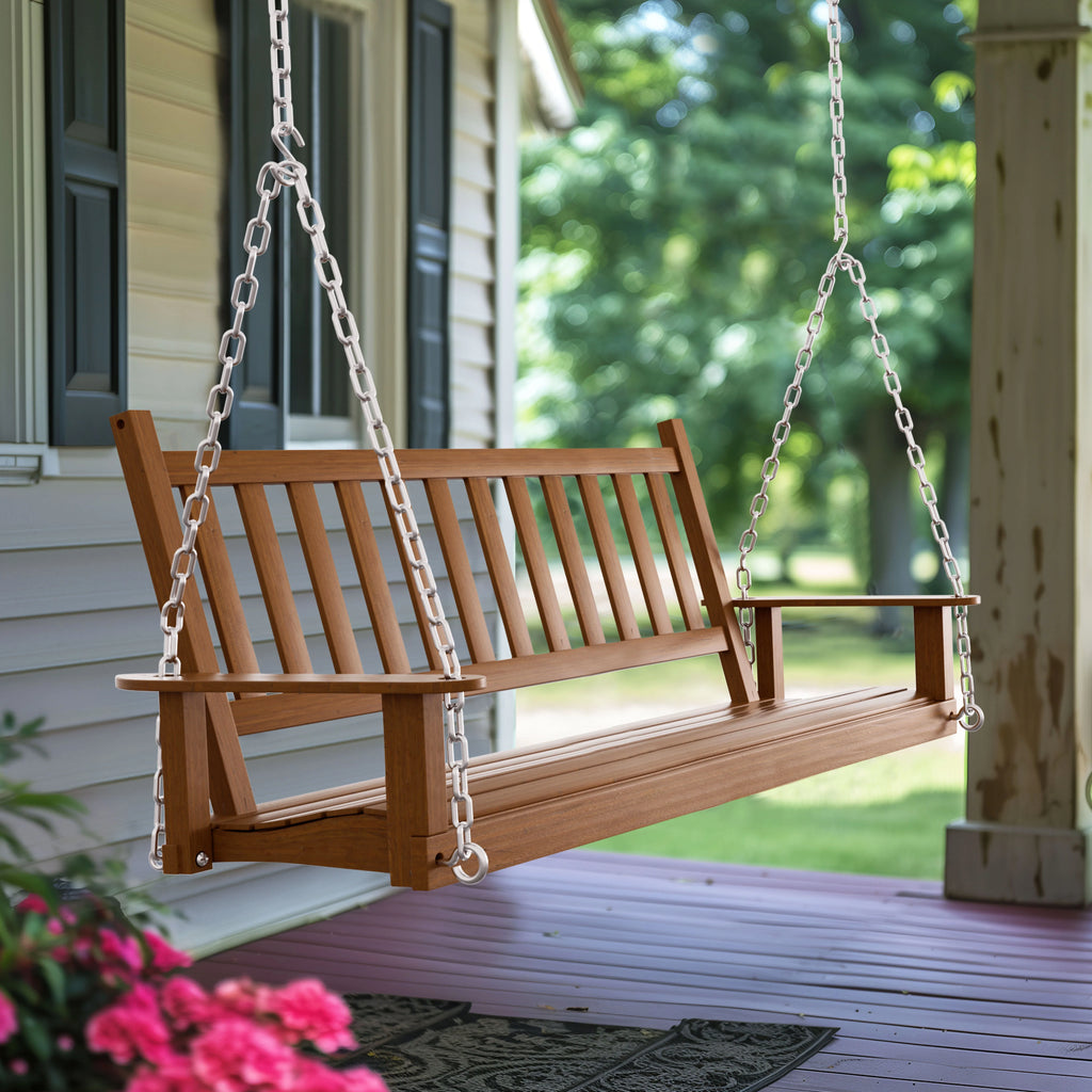 2-Seat Hanging Wooden Porch Swing O99124