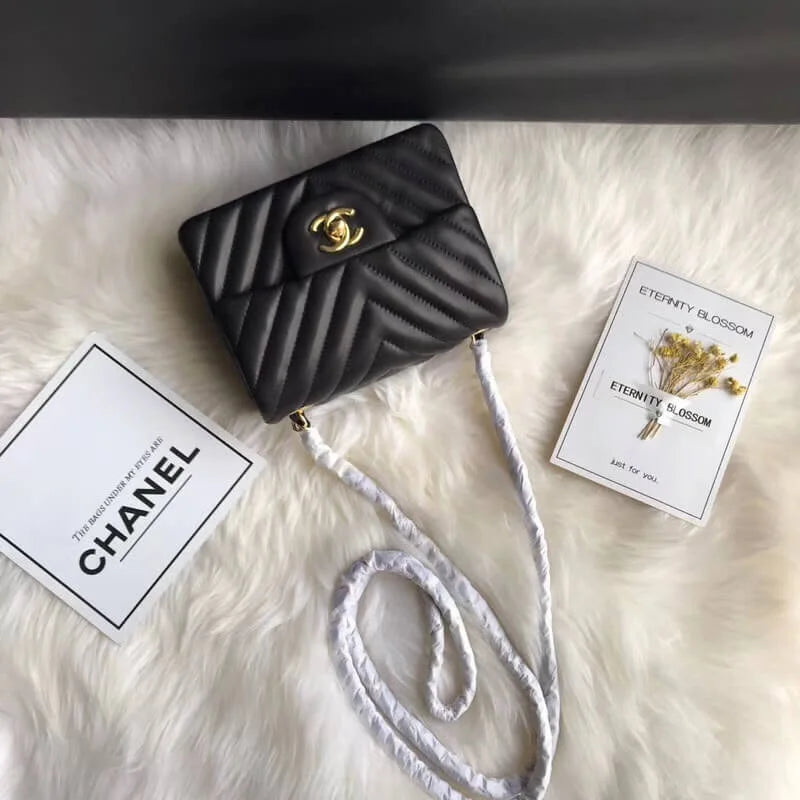 Lambskin Chevron Flap Bag J896