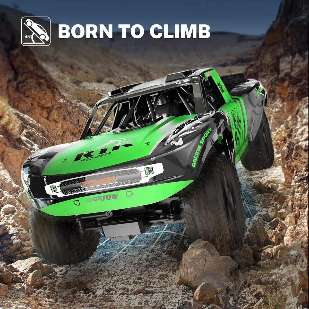 Green 4WD Waterproof Remote Control Monster Truck U729