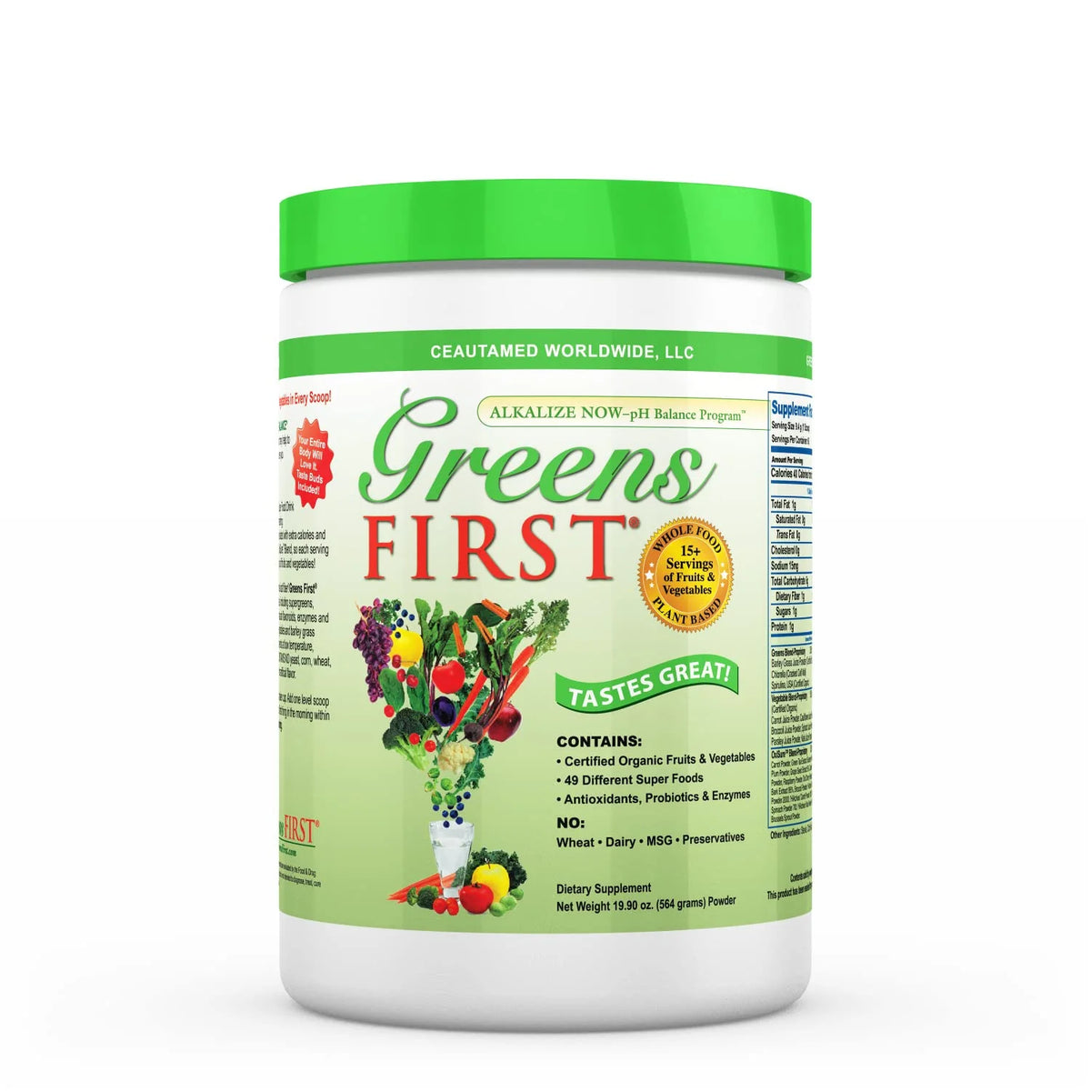 Original Mint 60 Servings Greens Powder Superfood Vegan Non-GMO 19.90 oz H23533