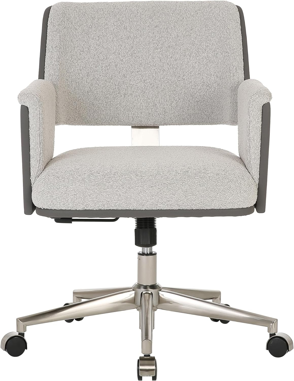 White Bouclé Fabric Task Chair Z6364