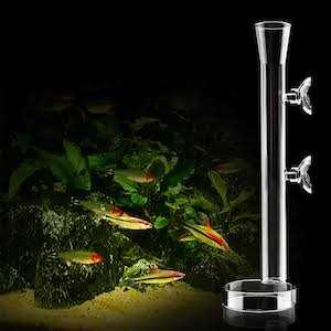 Aquarium Shrimp Feeding Tube and Dish Clear Crystal Glass O92028