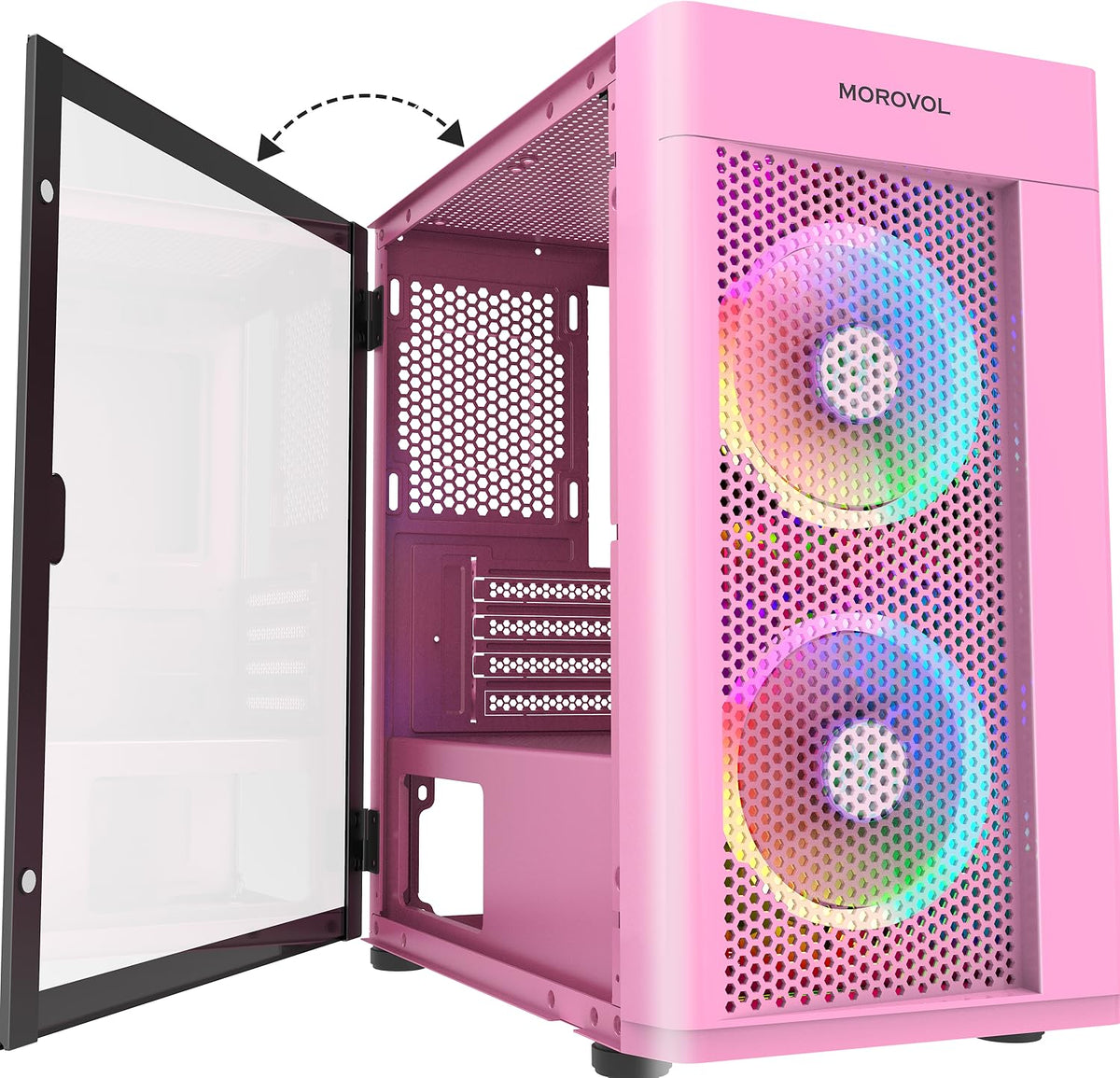 Micro-ATX Tower Computer Case with 2pcs 120MM ARGB Fans T650541