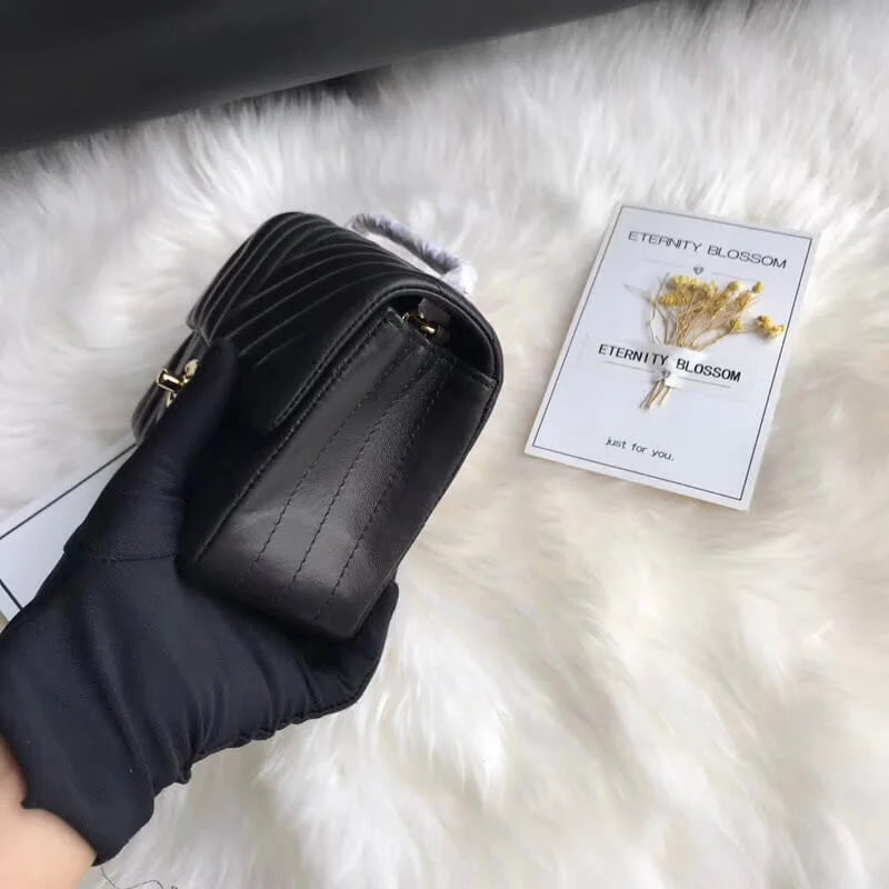 Lambskin Chevron Flap Bag J896