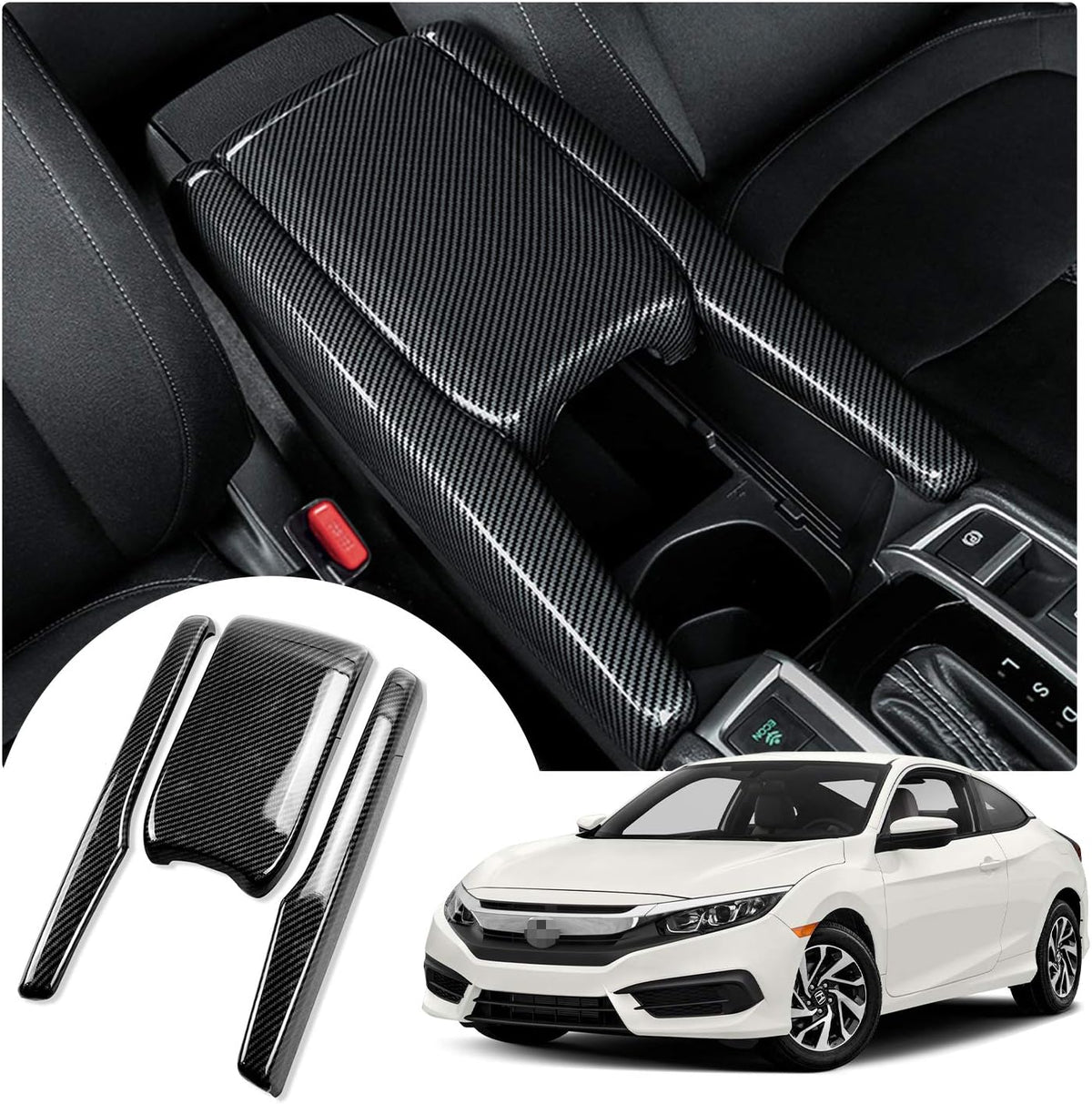 Carbon Fiber Car Armrest Cover Pack of 2 Q95228