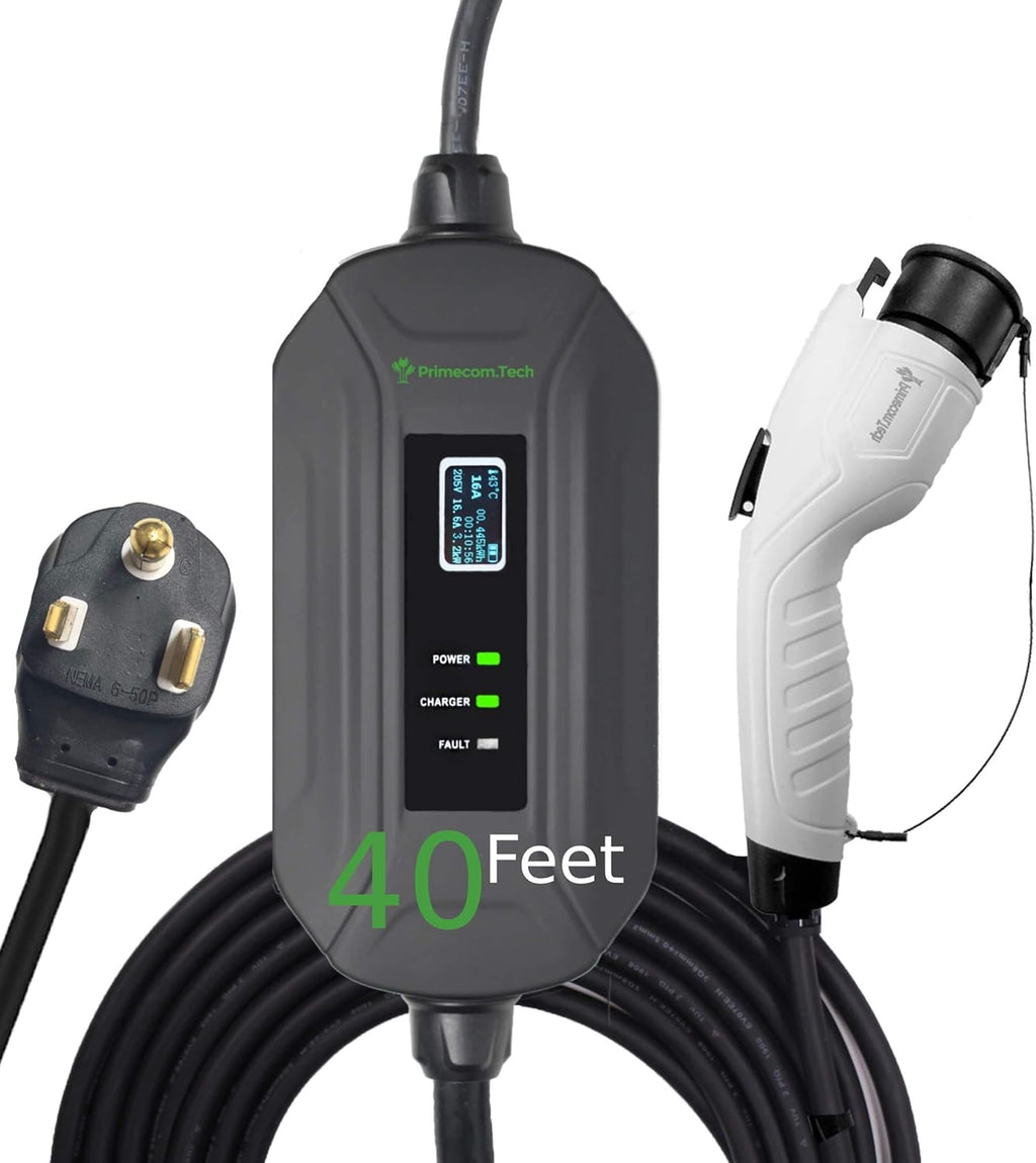 Portable Level 2 Electric Vehicle Charger, 16Amp, 30 Feet T81585