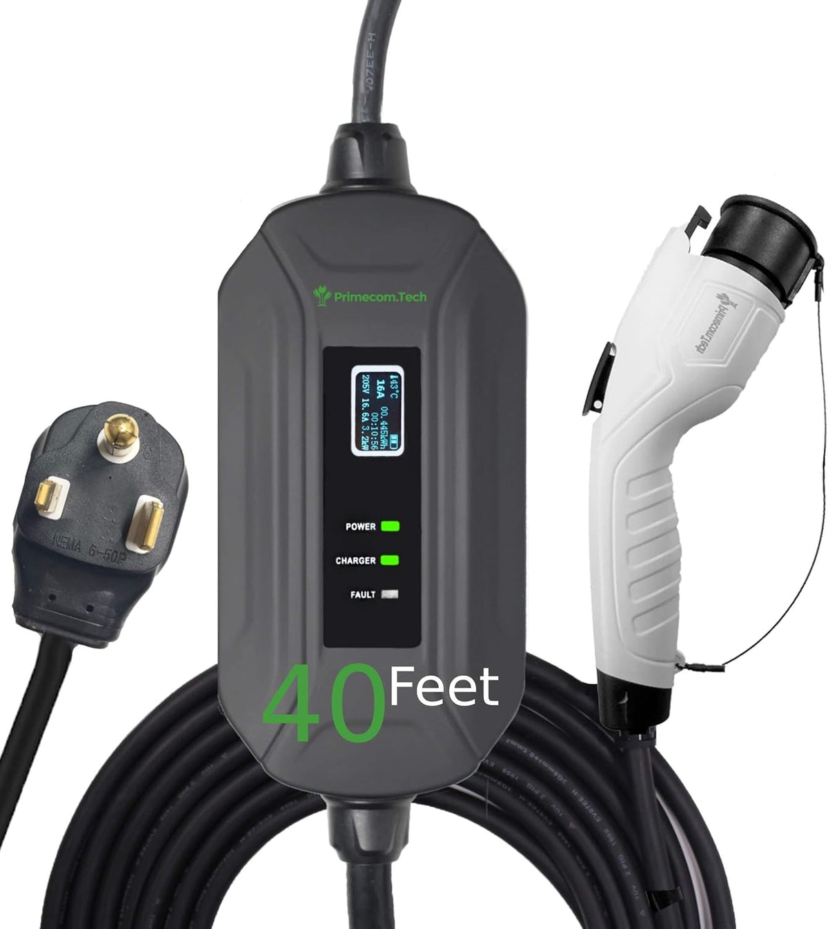Portable Level 2 Electric Vehicle Charger, 16Amp, 30 Feet T81585