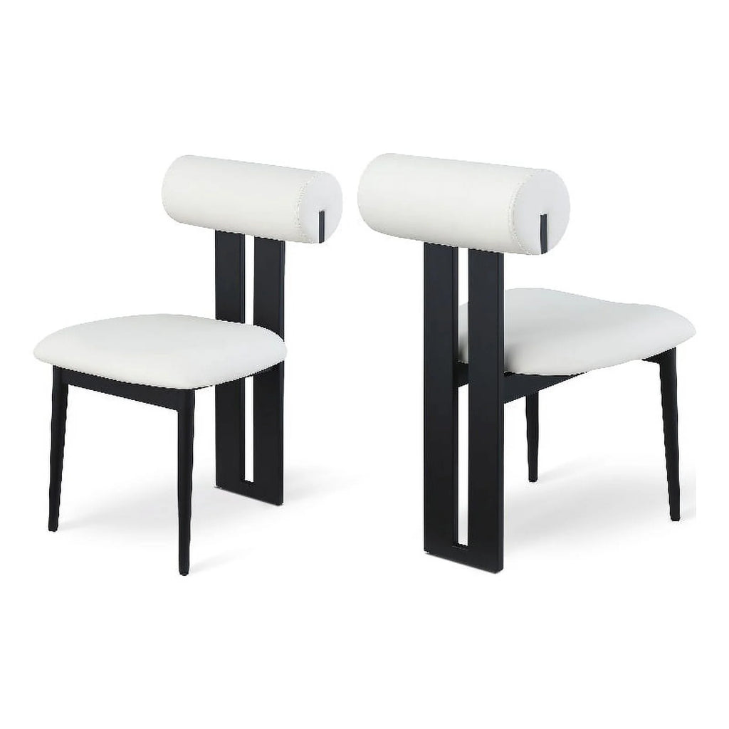 Cream Vegan Leather Dining Chair Set of 2 G2682